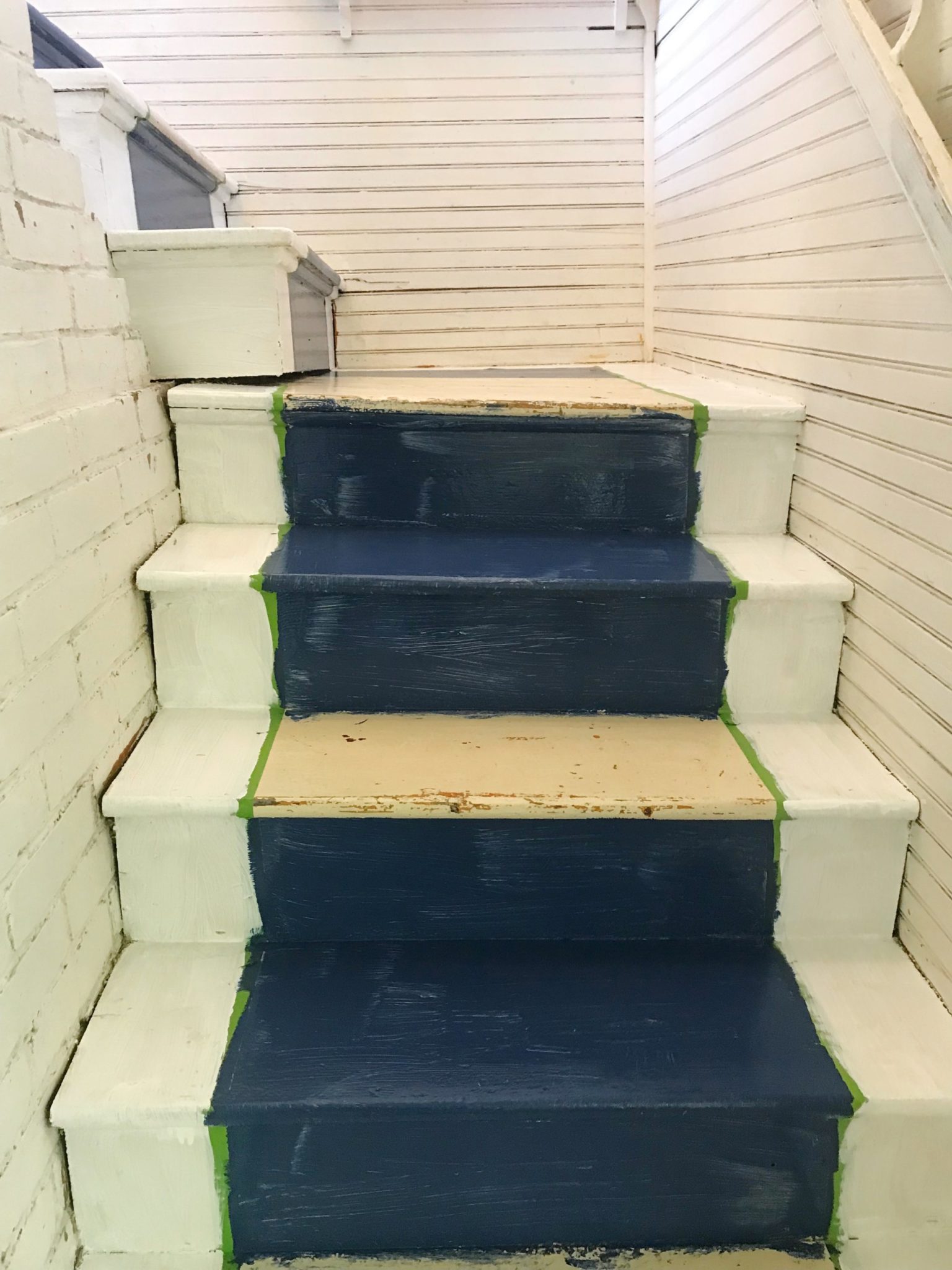 Before and After How to Paint Wooden Stairs