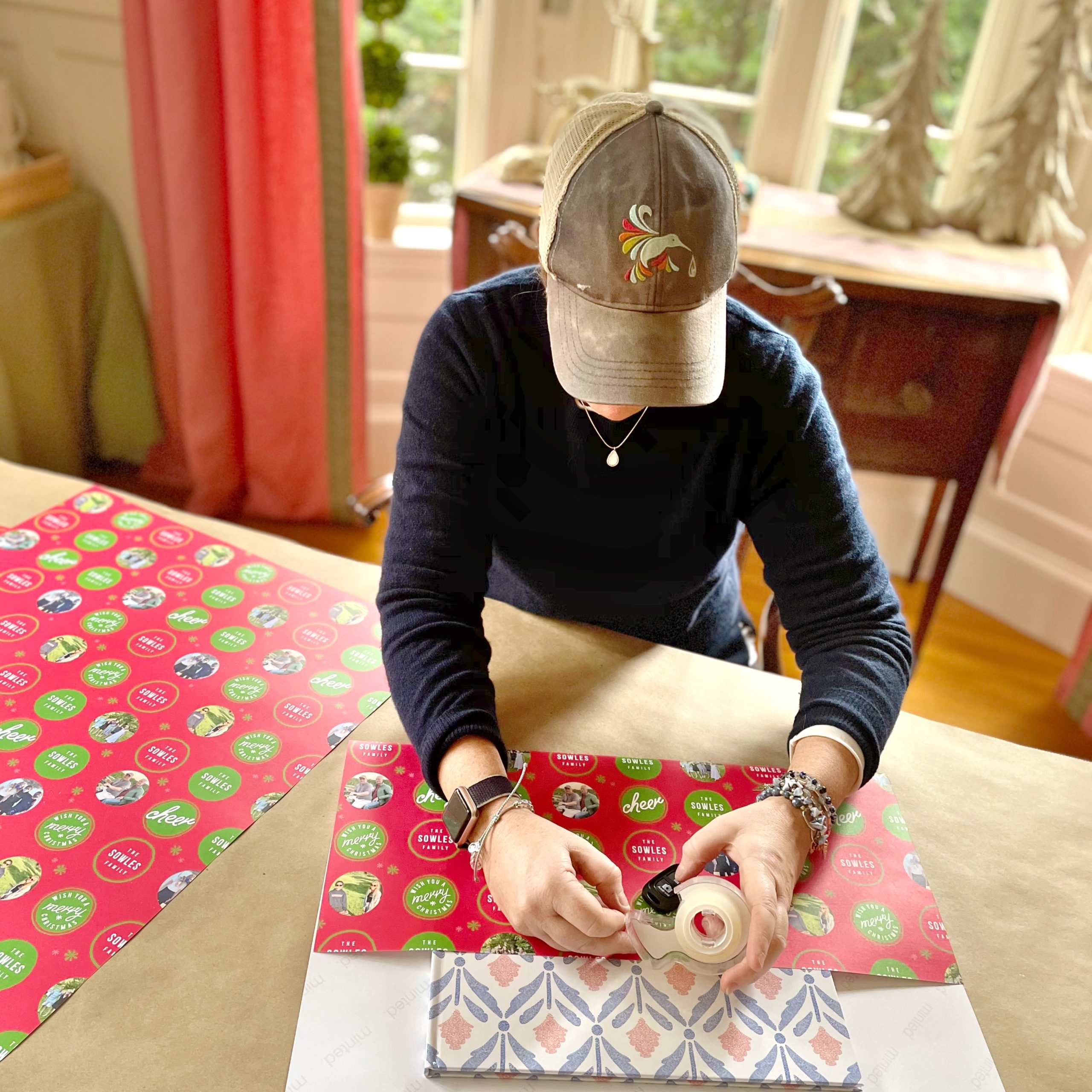 Whitney Sowles wrapping presents