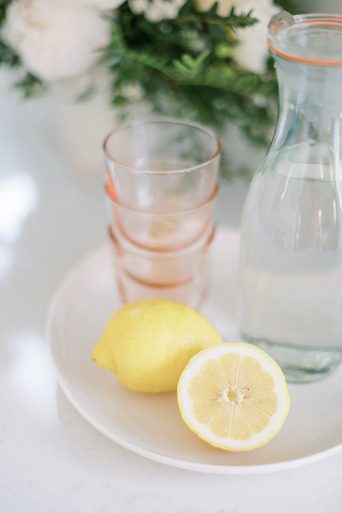 Add some lemons to your water to help you drink more.
