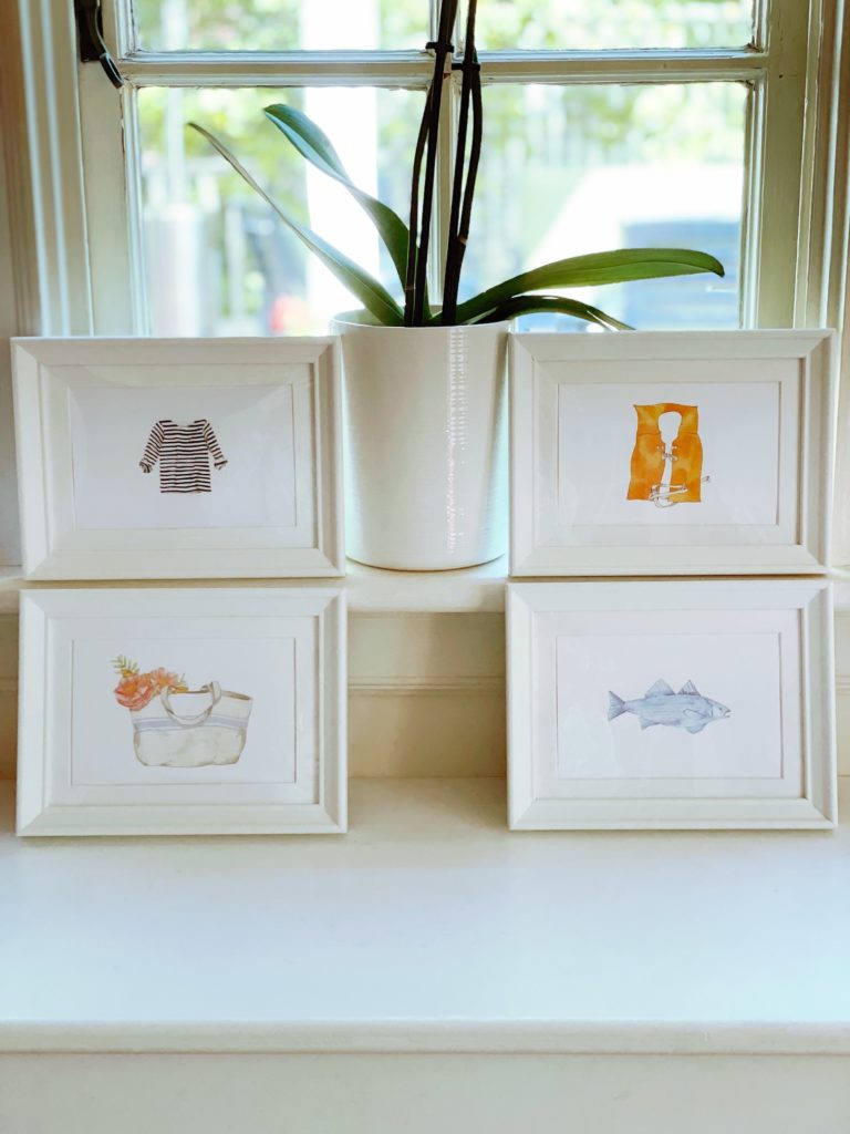 an art hack with four art prints 